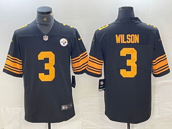 Men Pittsburgh Steelers #3 Wilson Black 2024 Nike Vapor Untouchable Limited NFL Jersey->pittsburgh steelers->NFL Jersey